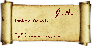 Janker Arnold névjegykártya